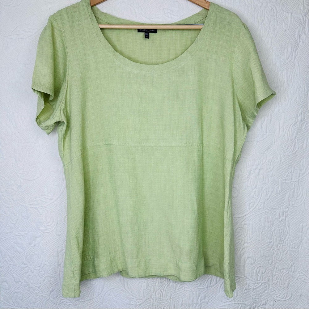 Eileen Fisher Linen Viscose Short Sleeve Top - Picture 7 of 12